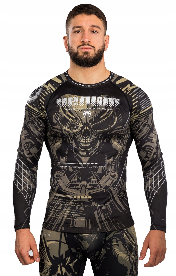Venum Invader Rashguard s dlouhým rukávem, dlouhý rukáv, černá/sand M