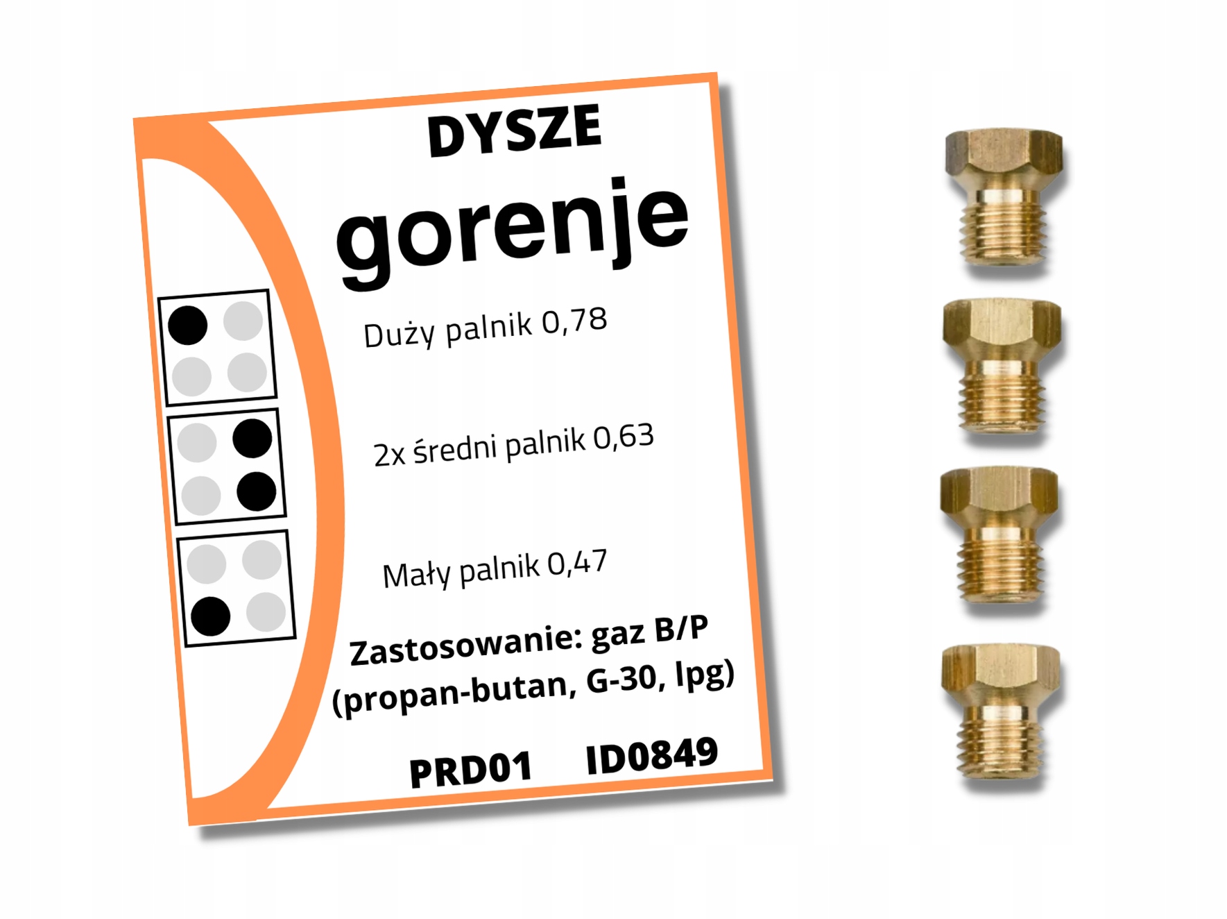 Dysze gazowe Gorenje (propan-butan)