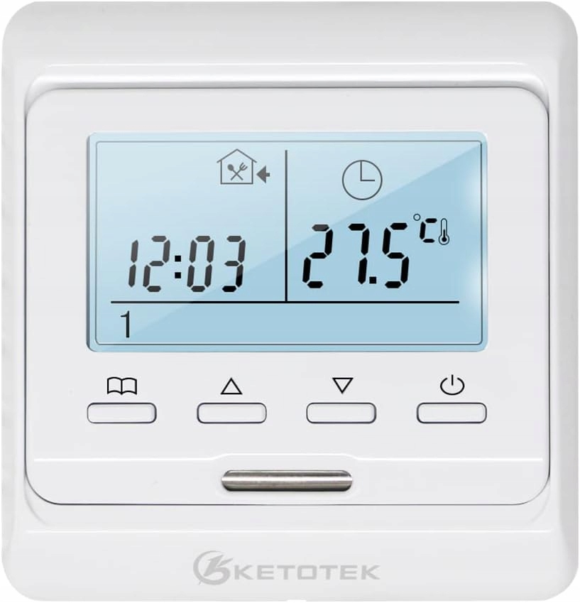Ketotek Programovatelný termostat podlahového vytápění, bílý