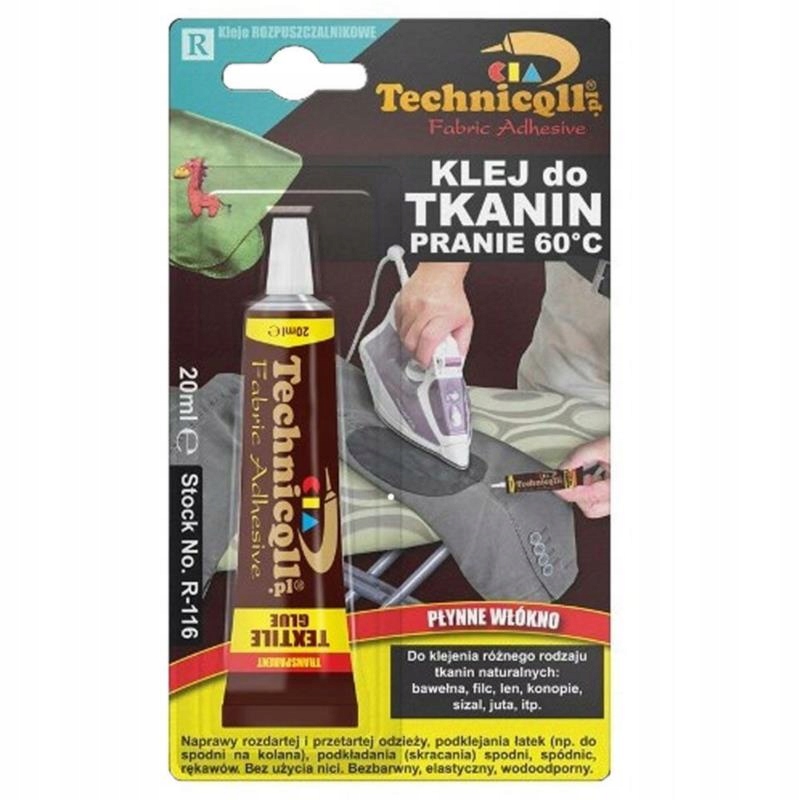 

Technicqll Klej do Tkanin 20ml r-116 pranie 60C