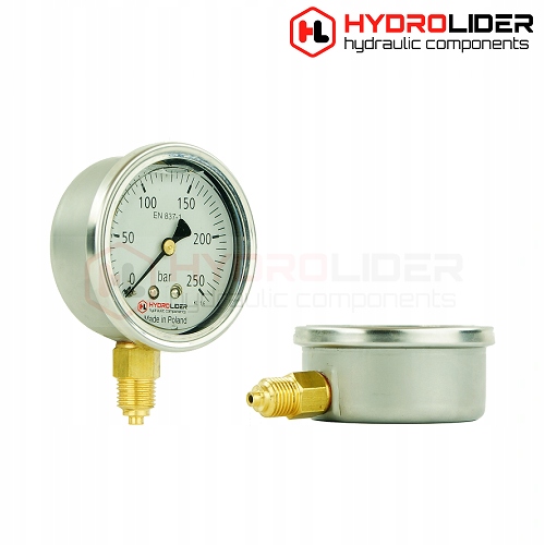 MANOMETR GLIC. 63mm 0-400Bar D 1/4 PL HYDROLIDER Waga produktu z opakowaniem jednostkowym 0.225 kg