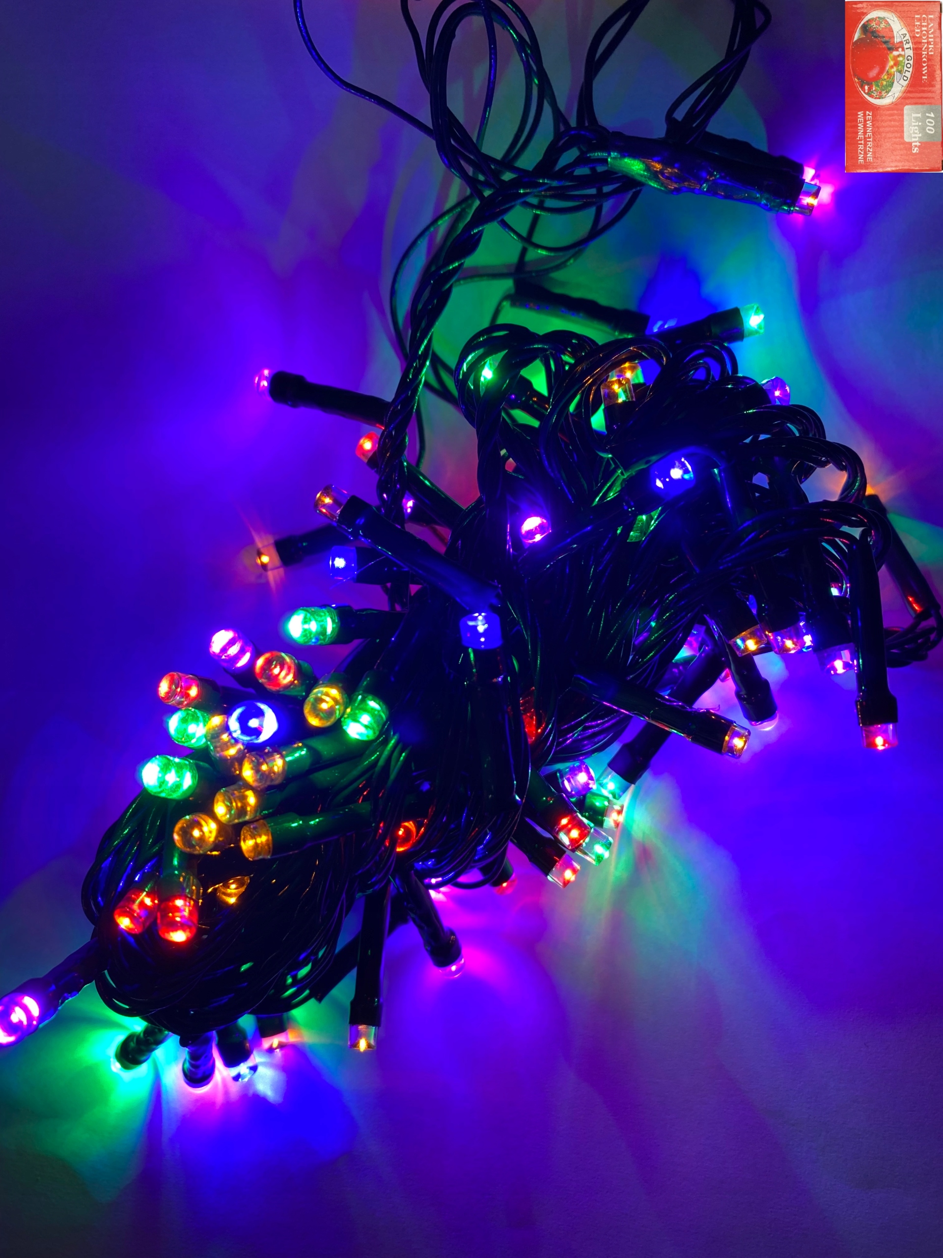 Lampki choinkowe 100 LED zewnętrzne wewnętrzne 8 m Zasilanie sieciowe