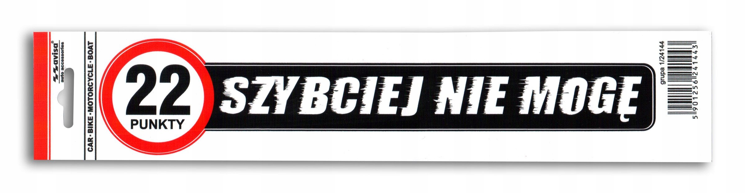 

Naklejka Szybciej nie mogę 22 punkty