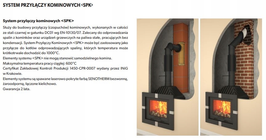 Kolano spalinowe stałe KS 120/90-CZ2 czarne DARCO Marka Darco