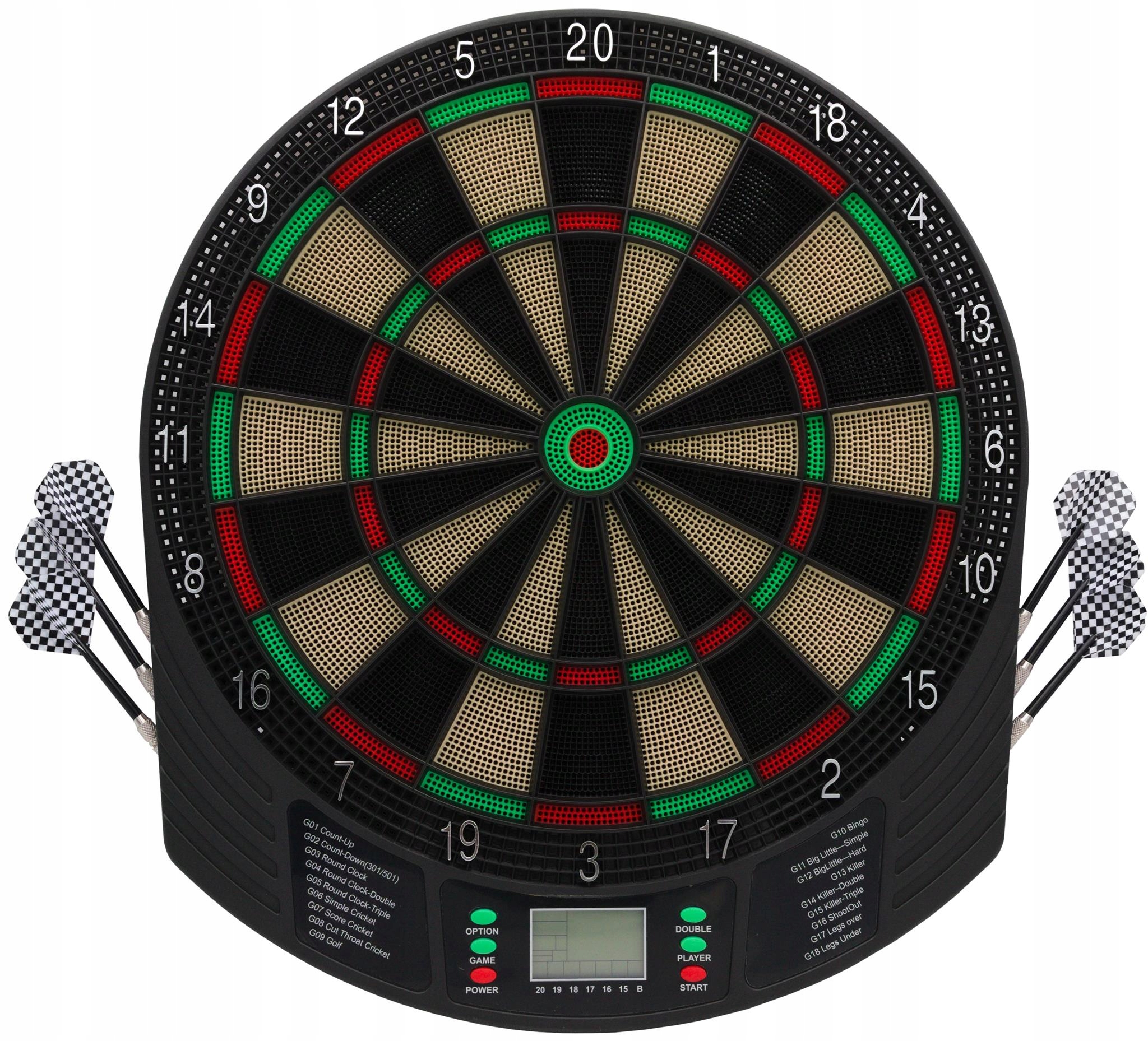 Dart Elektroniczny 6x Rzutki Tarcza 18 Gier Lotki