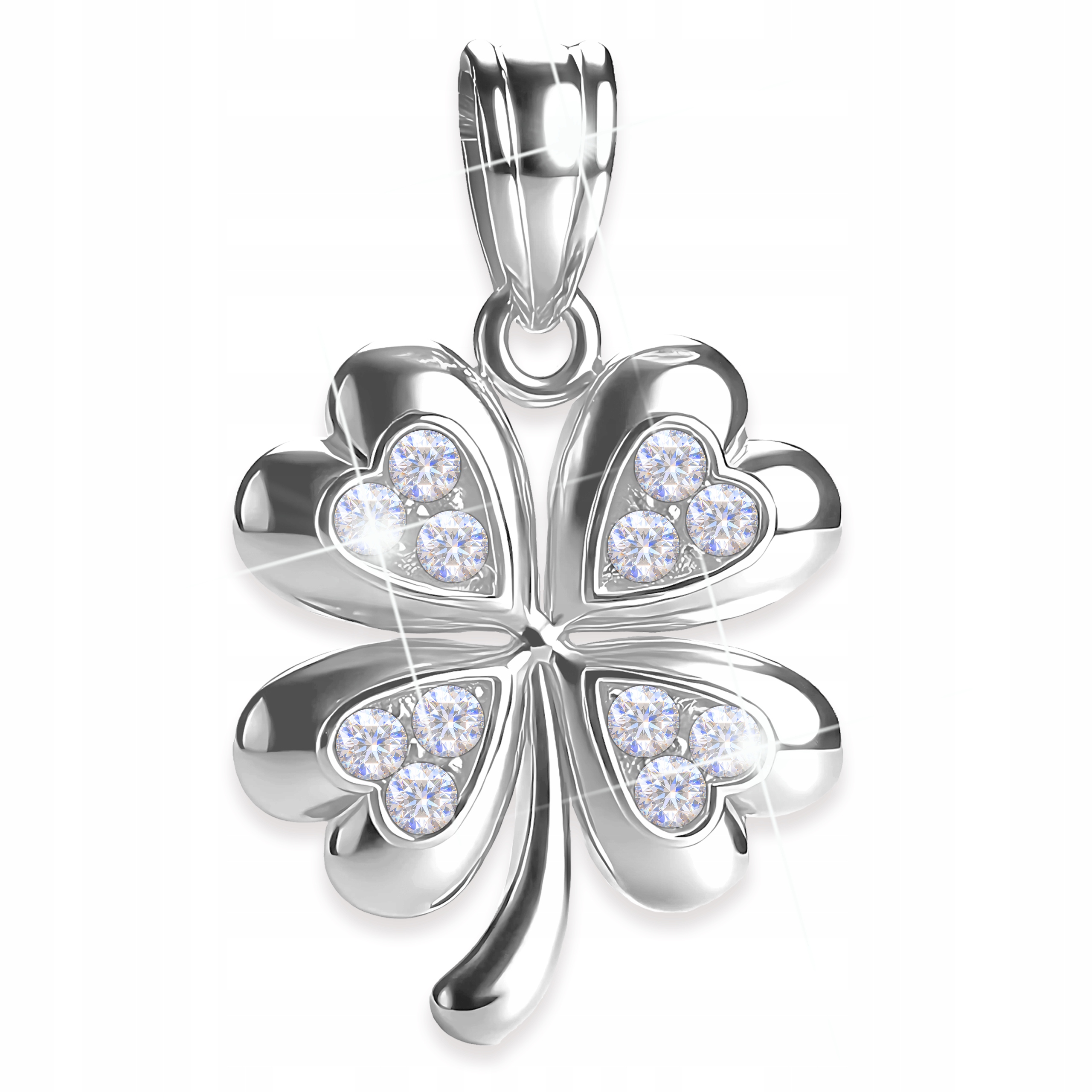 Stříbrný přívěsek na řetízek s čtyřlístkem Stříbro Čtyřlístek