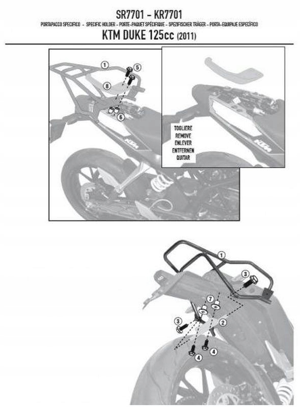 Kappa Rošt Centrálneho Kufra Ktm Duke 125/300/390 (11-15) Bez Dosky