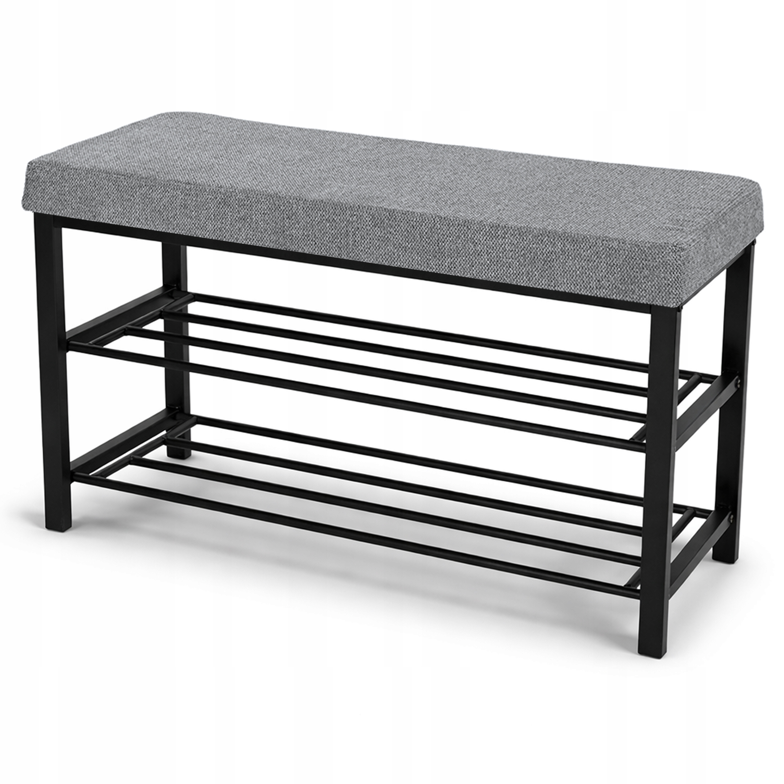 ŁAWKA TAPICEROWANA SZAFKA NA BUTY SIEDZISKO LOFT 79CM PLEC SZARY