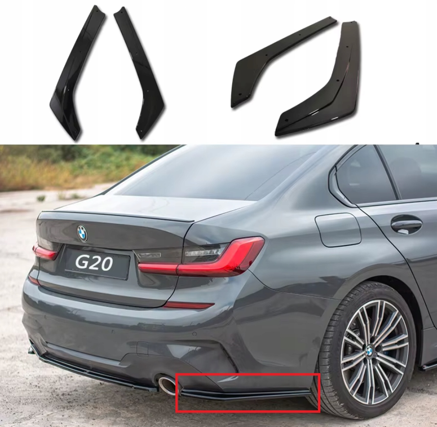 Splitter Flapsy Zadního Nárazníku M Performance Bmw G20 G21 M Sport Černý