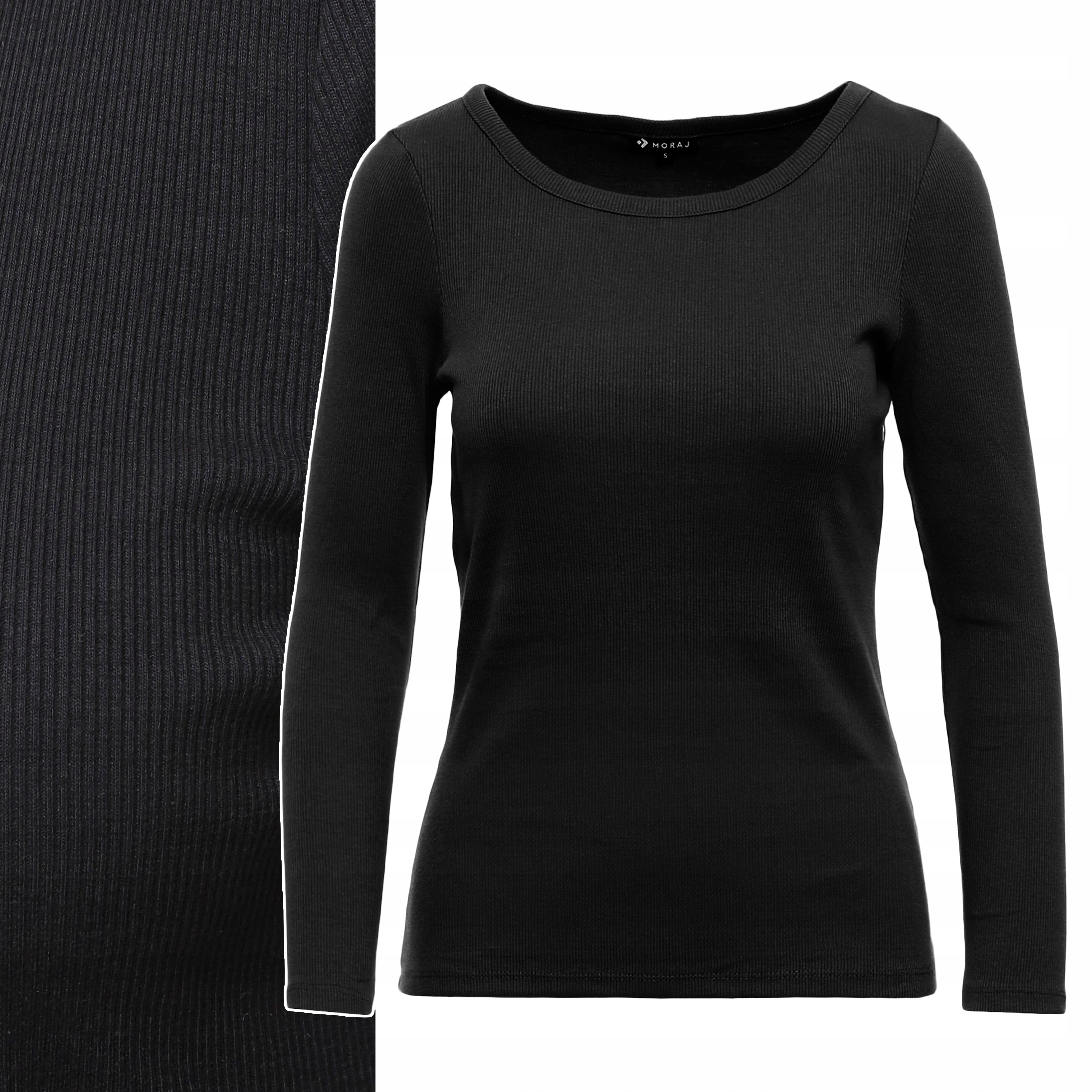 Dámská žebrovaná mikina Svetr z bavlny s kulatým výstřihem Moraj 3XL