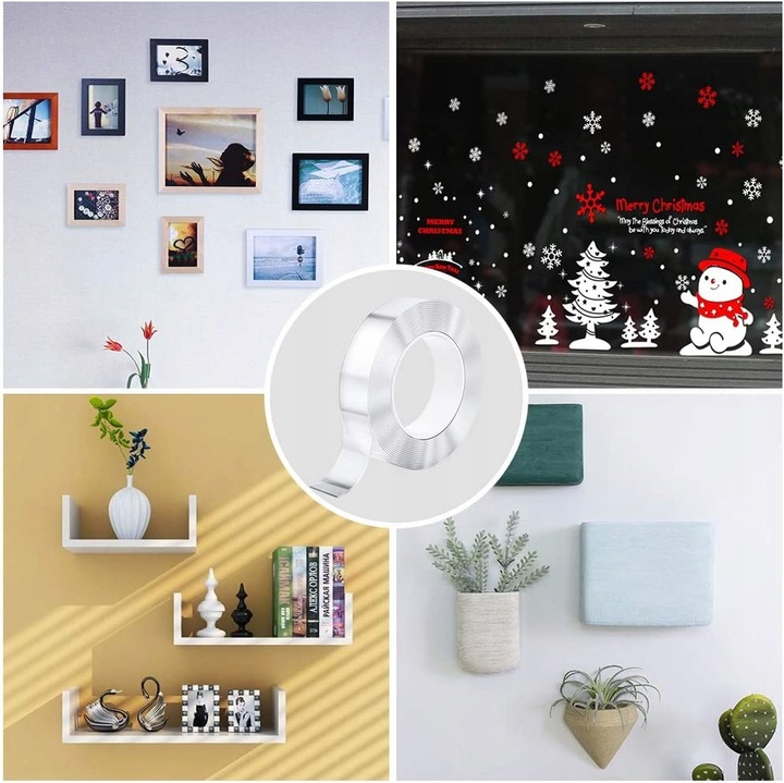 MOCNA TAŚMA DWUSTRONNA 5m NANO GRIP SAMOPRZYLEPNA WODOODPORNA 500cm Rodzaj Klej