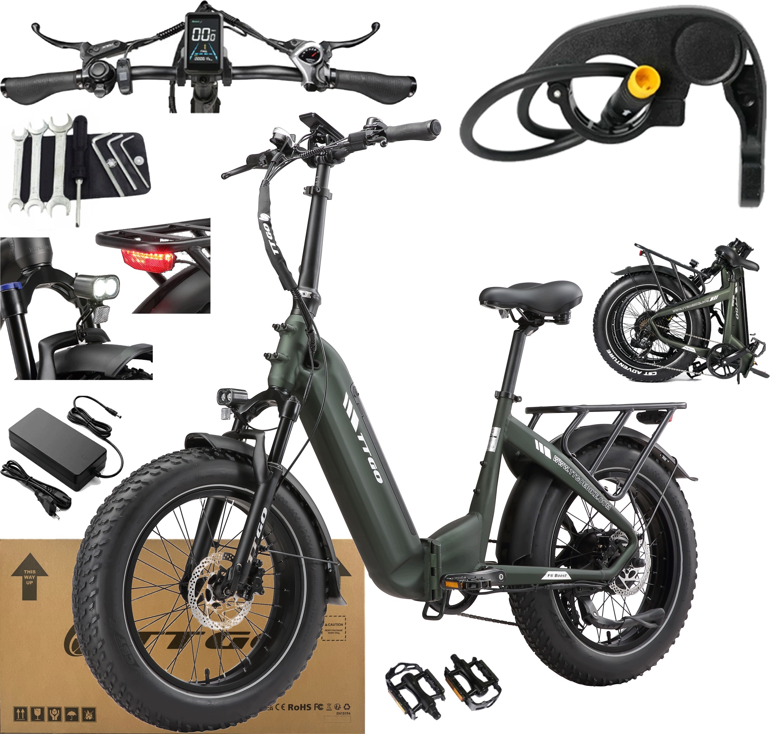Ttgo F6 Boost Elektrokolo 250W 25kKM/H 140KM Palcová klapka