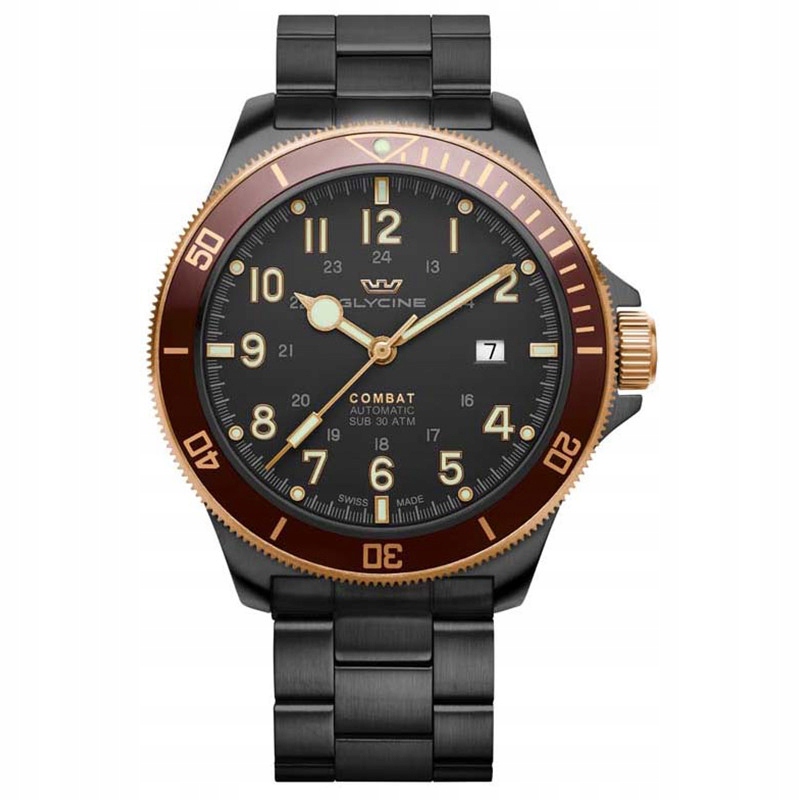 Zegarek Męski Glycine GL0276 czarny bransoleta