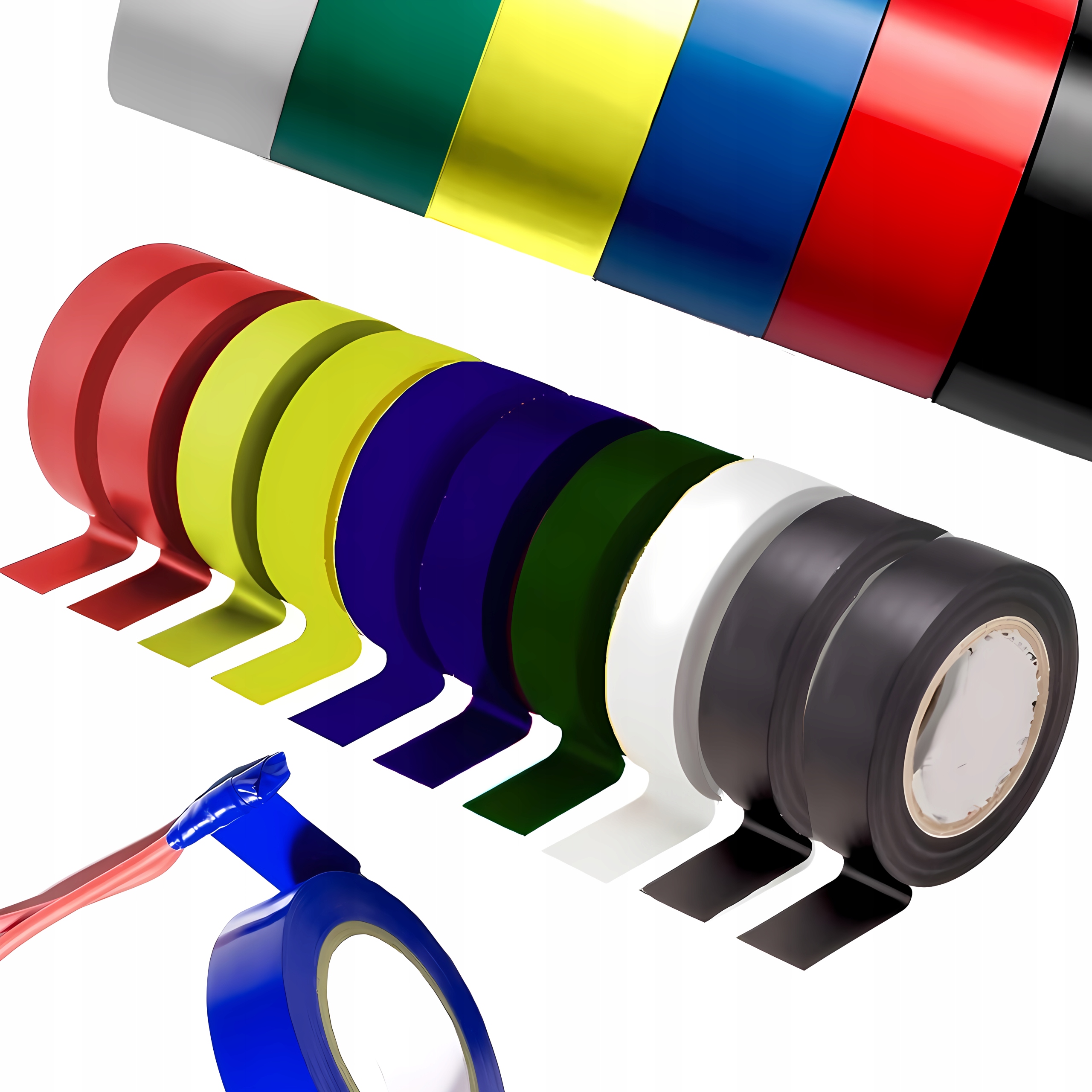 Taśma Izolacyjna Pcv Wodoodporna Mocna Elektryczna Kolorowa Duct Tape 10szt