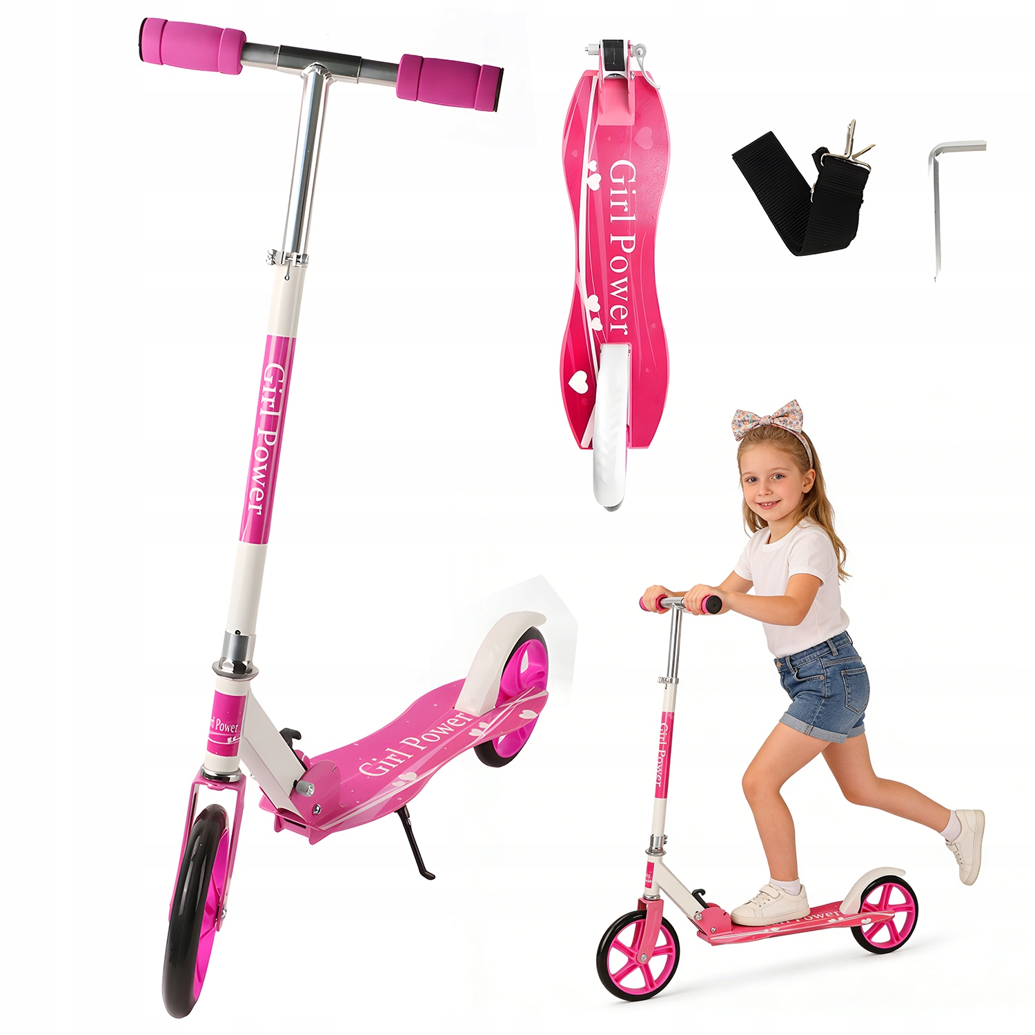 Hulajnoga Dziecięca Różowa Z Wytrzymałą Ramą I Kołami Pu