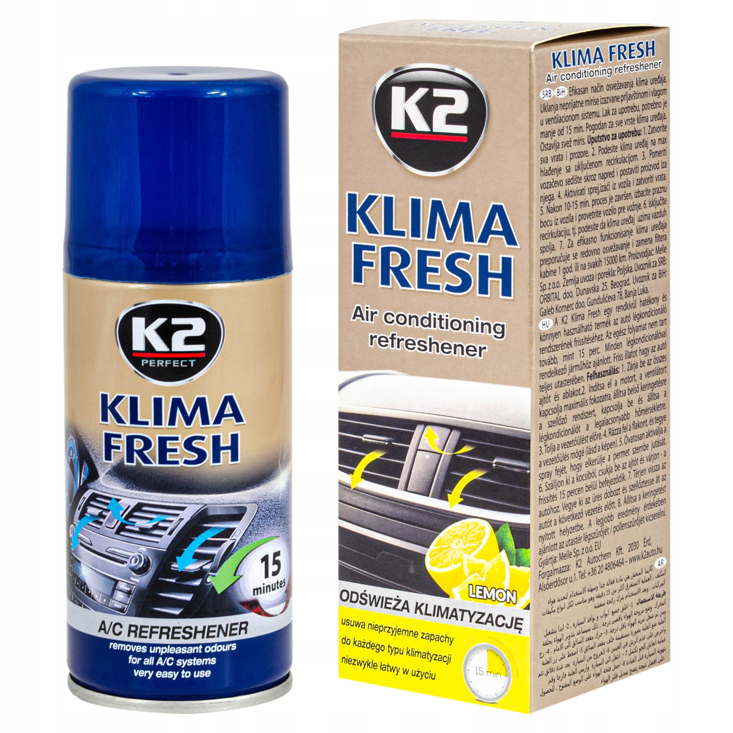 ŚRODEK DO CZYSZCZENIA UKŁ. KLIMATYZACJI K2 K222 KLIMA FRESH 150 ML
