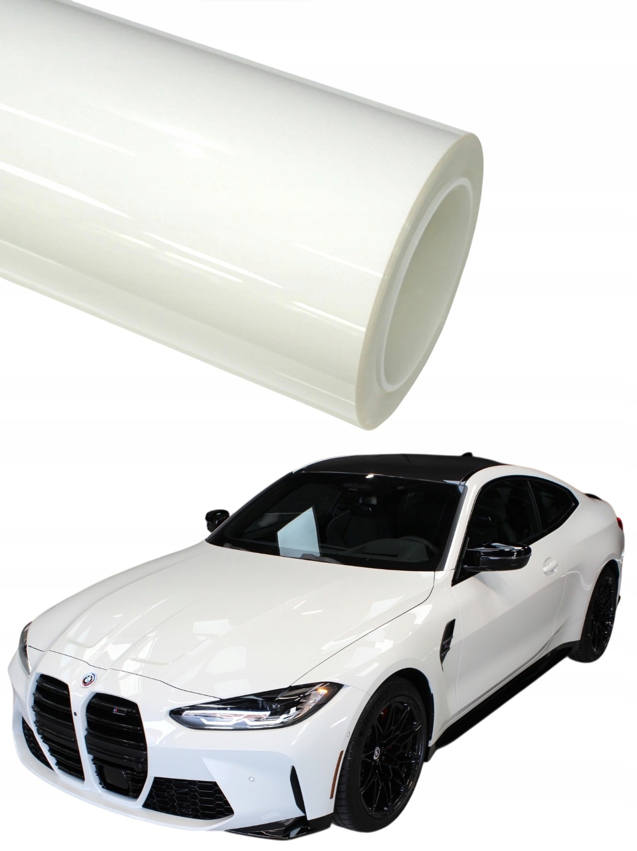 Bílá Křišťálová Lesklá Fólie 2m x 152cm Bílá Automobilová Samolepicí Pet