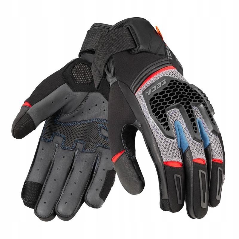 Rukavice Seca Gravel Grey/blue/red šedé, modré, červené Darčeky