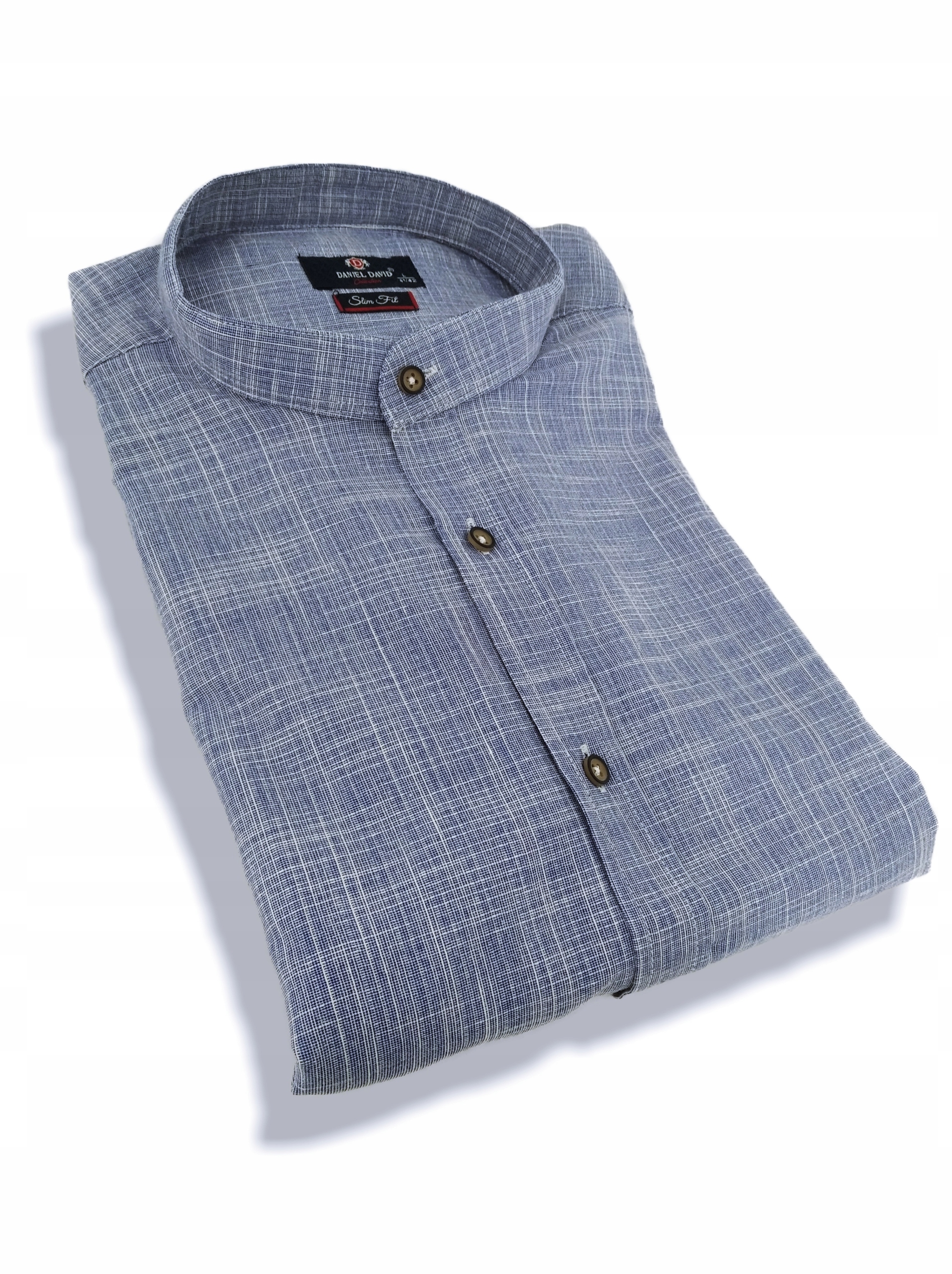 KOSZULA MĘSKA STÓJKA NIEBIESKA DŁUGI RĘKAW L Rodzaj kołnierzyka brak