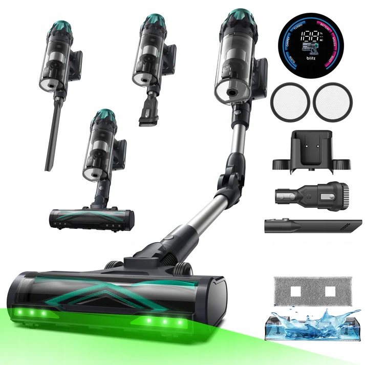 Tyčový Vysavač Bezdrátový Ruční Mopovací Vysavač Blitz V15 Max 65 Kpa 2V1