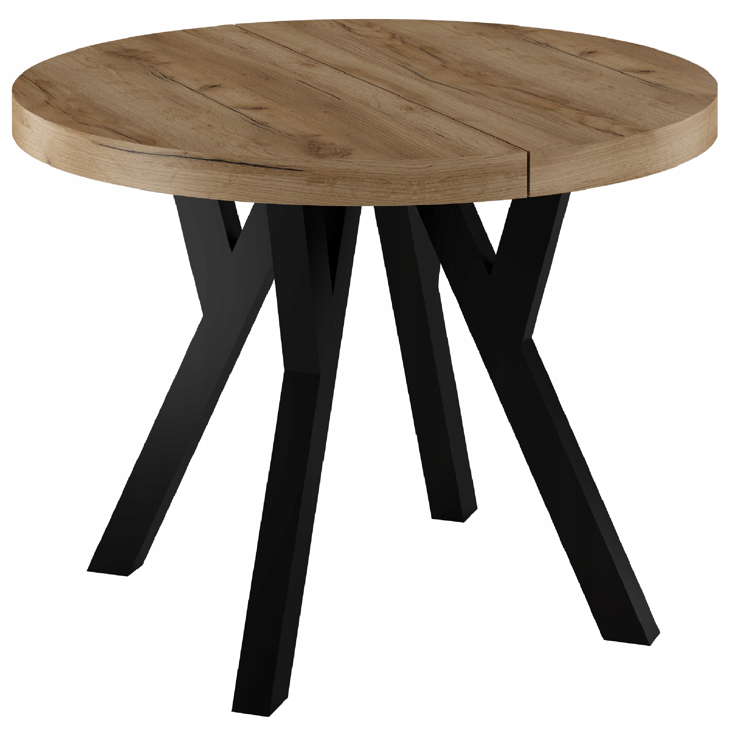 Stůl kulatý rozkládací loft 90/190 craft zlatý