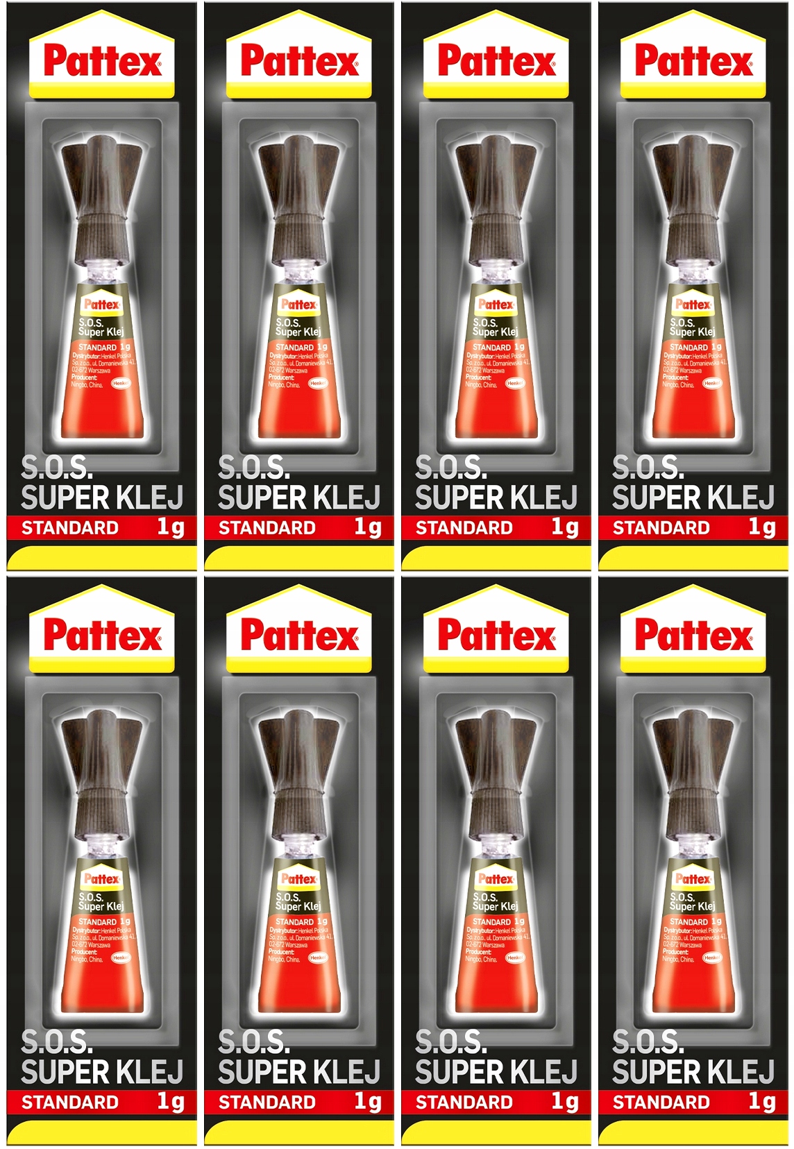 8x Mocny Klej Błyskawiczny Uniwersalny Szybkoschnący Sekundowy Pattex 1g