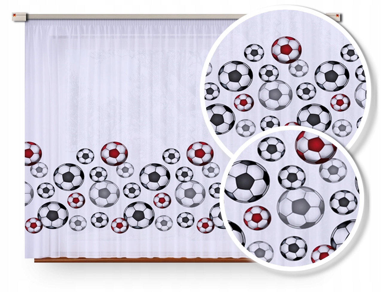 

Firanka Firana Dziecięca Woal Piłki Futbol 002/160