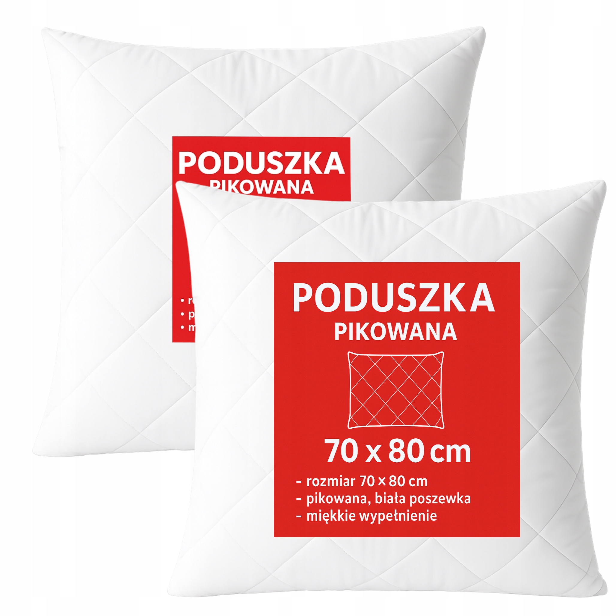 Polštář 2pack 70X80 Antialergický Měkký Prošívaná zip Polská kvalita