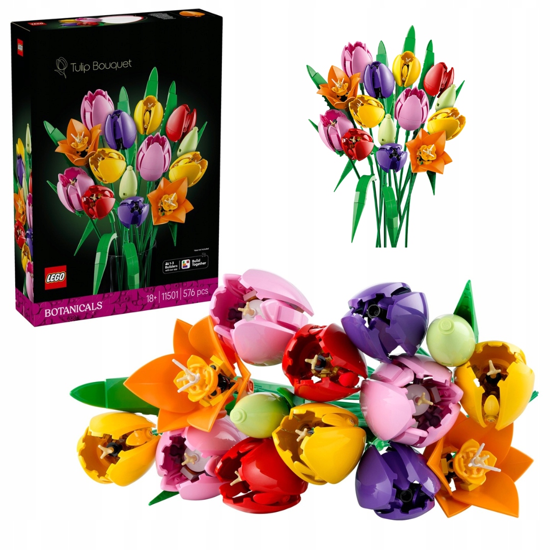 Lego 11501 Botanical Collection – Kytice tulipánů s květinami do vázy