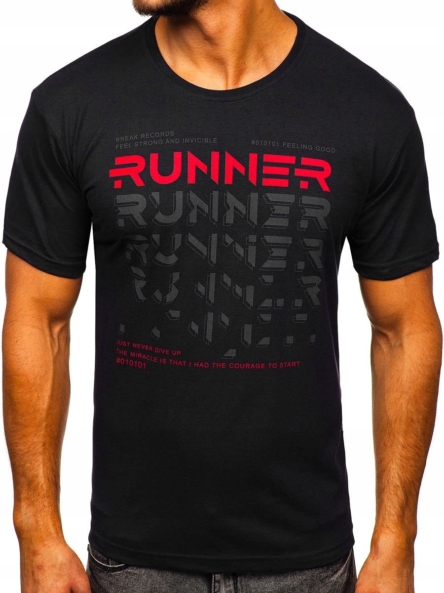 

T-shirt Męski Z Nadrukiem Czarny 14336 Rozmiar_m