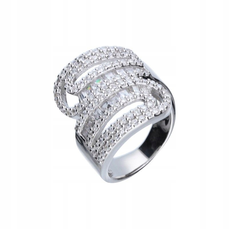 Prstýnek široký 925 s zirkony velikost 14 dámský jako dárek