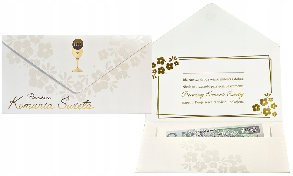 Koperta podarunkowa PIERWSZA KOMUNIA ŚWIĘTA KOP-044