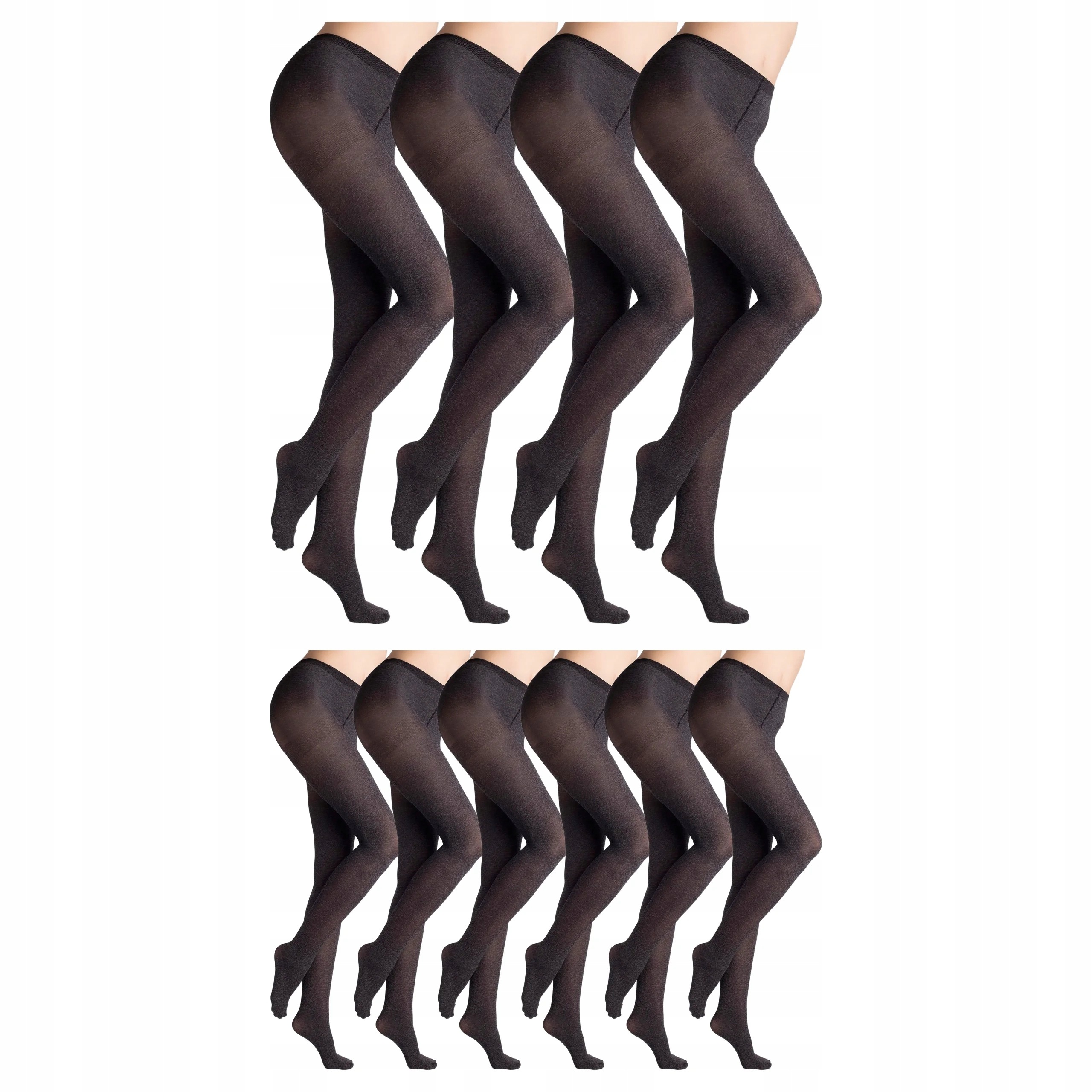 10 x Krycí punčocháče bez kalhotek Micro 60 den Marilyn Melange Nero 3-M
