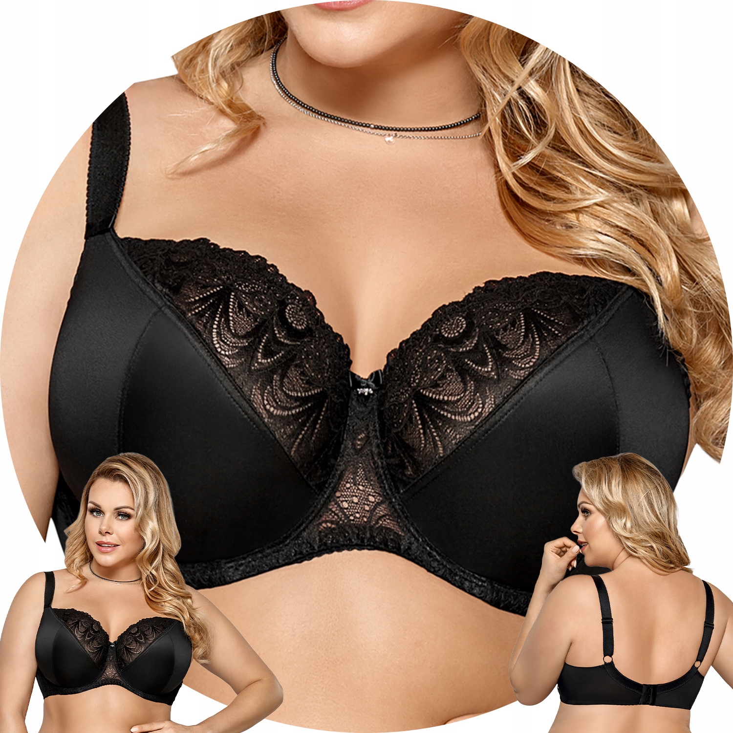 Gorsenia K425 Casablanca czarny 80F Biustonosz miękki Soft