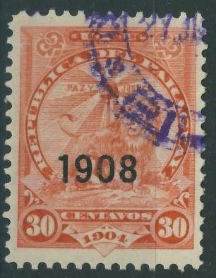 Paraguay 30 cts. - Godło , Herb 1904 / 1908