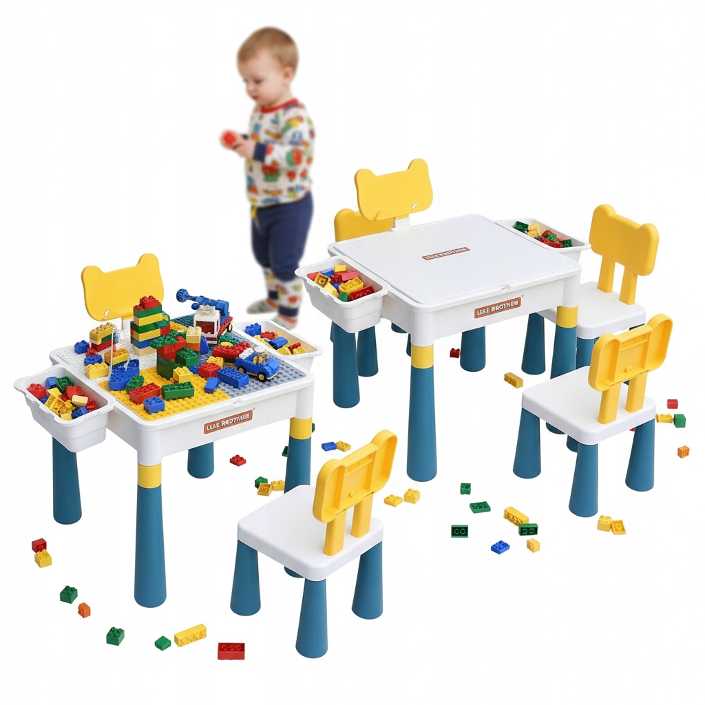 Stolová Doska Na Skladanie Lego Kociek S Nádobami Na Kocky