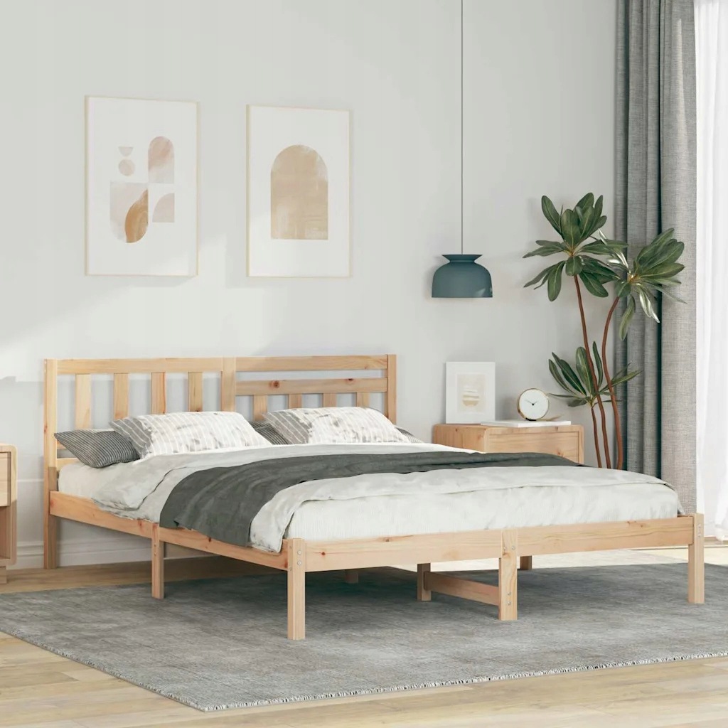 vidaXL Rám postele s čelo Hnědá 160 x 200 cm Masivní borové dřevo