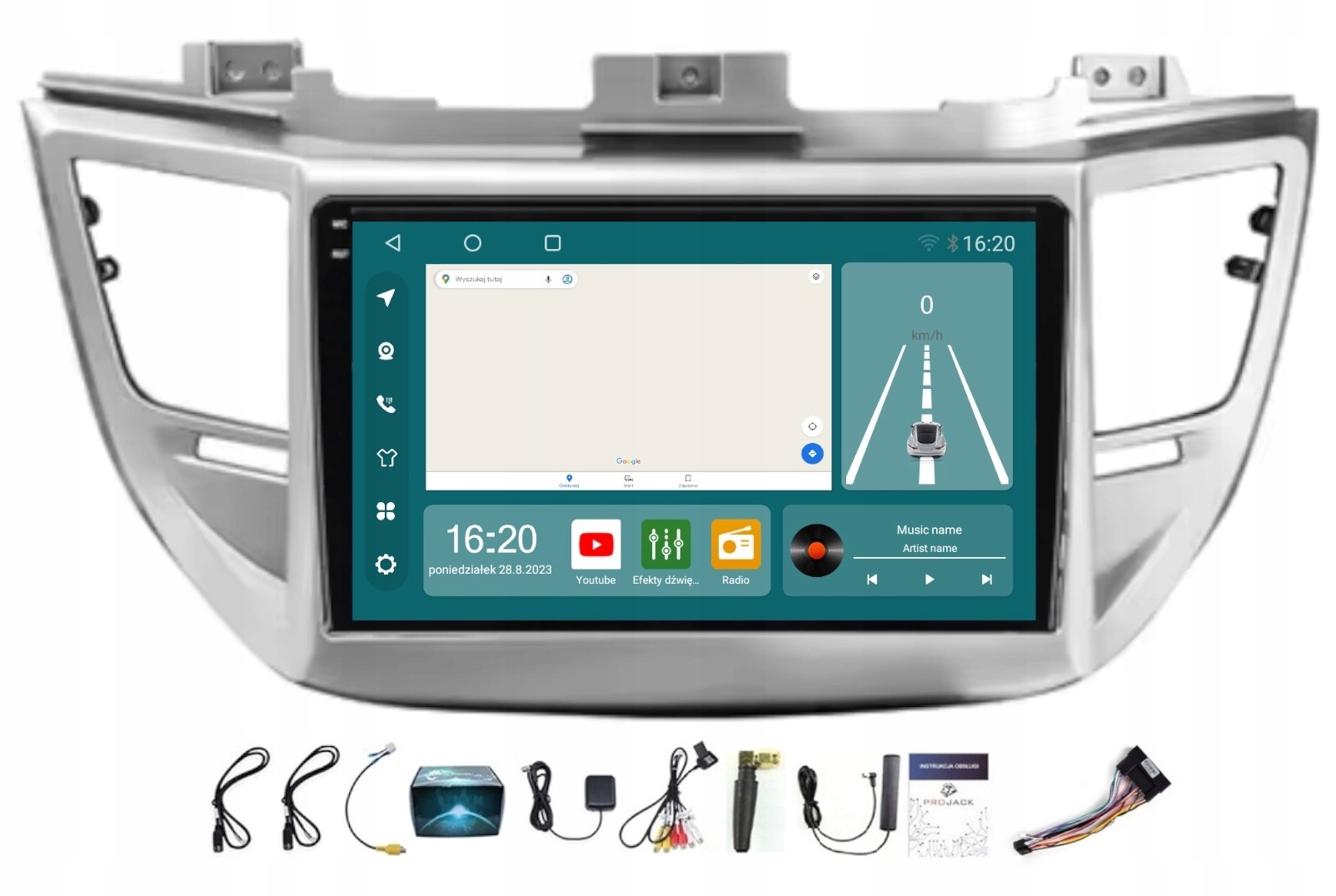 Rádio Navigace Android Hyundai Tucson 2015-2018 Carplay Wifi 8/256GB Sim