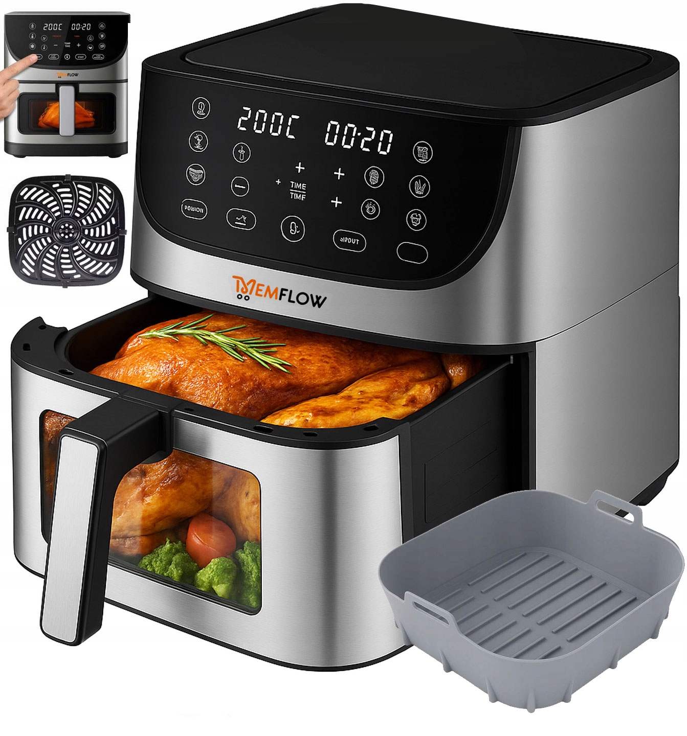 AIR FRYER FRYTKOWNICA BEZTŁUSZCZOWA 8L 1800W DUŻA MISA XL PROFESJONALNA ...