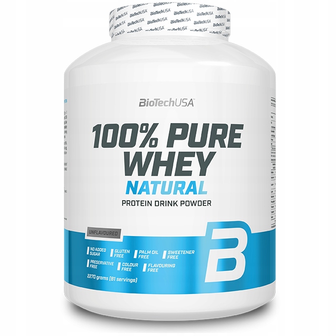 BIOTECH USA 100% PURE WHEY PROTEIN 2270g BIELKOVINY WPC WPI PRÍRODNÁ UNFLAVOUR