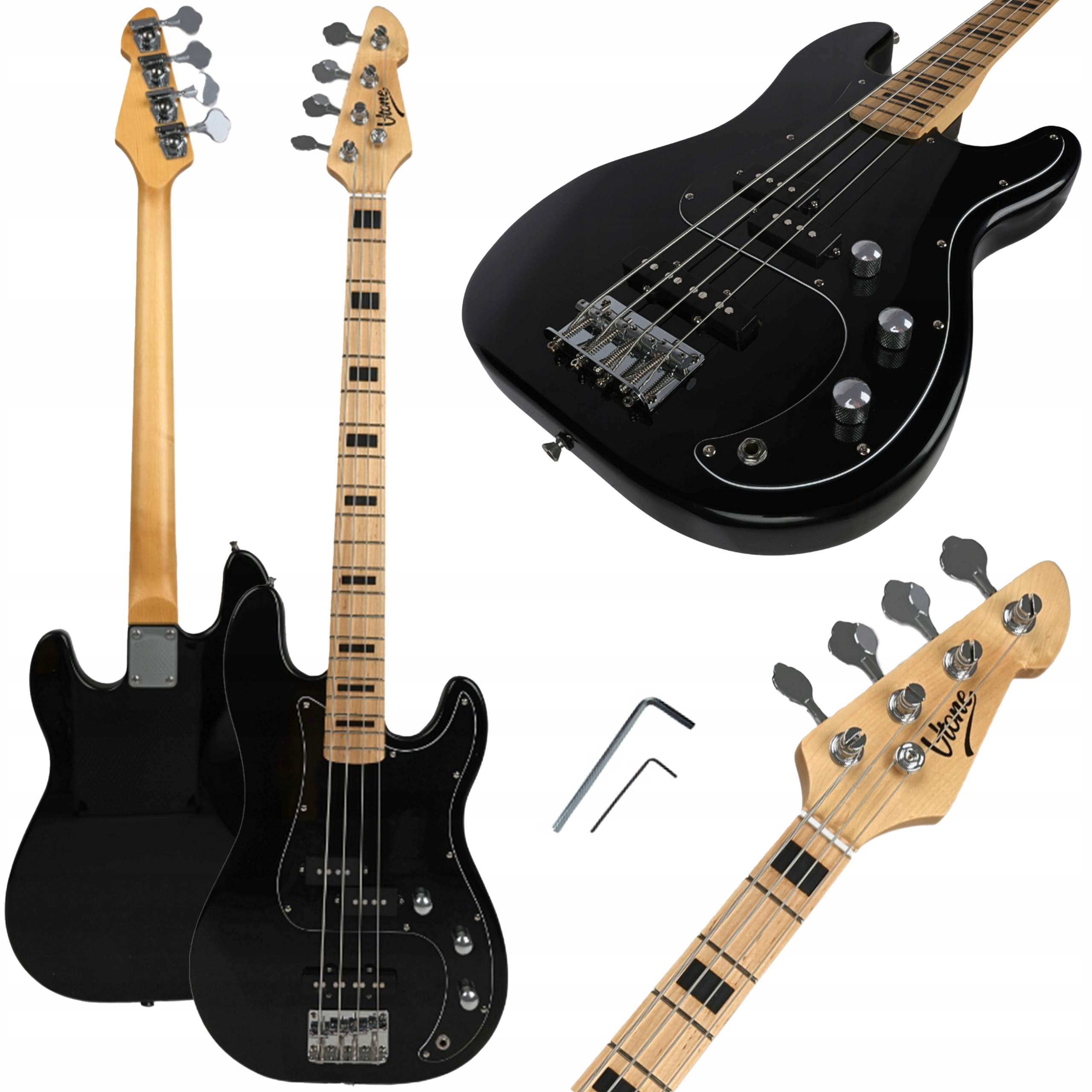 Precision Jazzová Kytara 4/4, Plnohodnotná, 46", Černá, Klíče