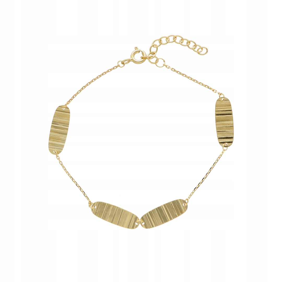 Oválný náramek z pozlaceného stříbro