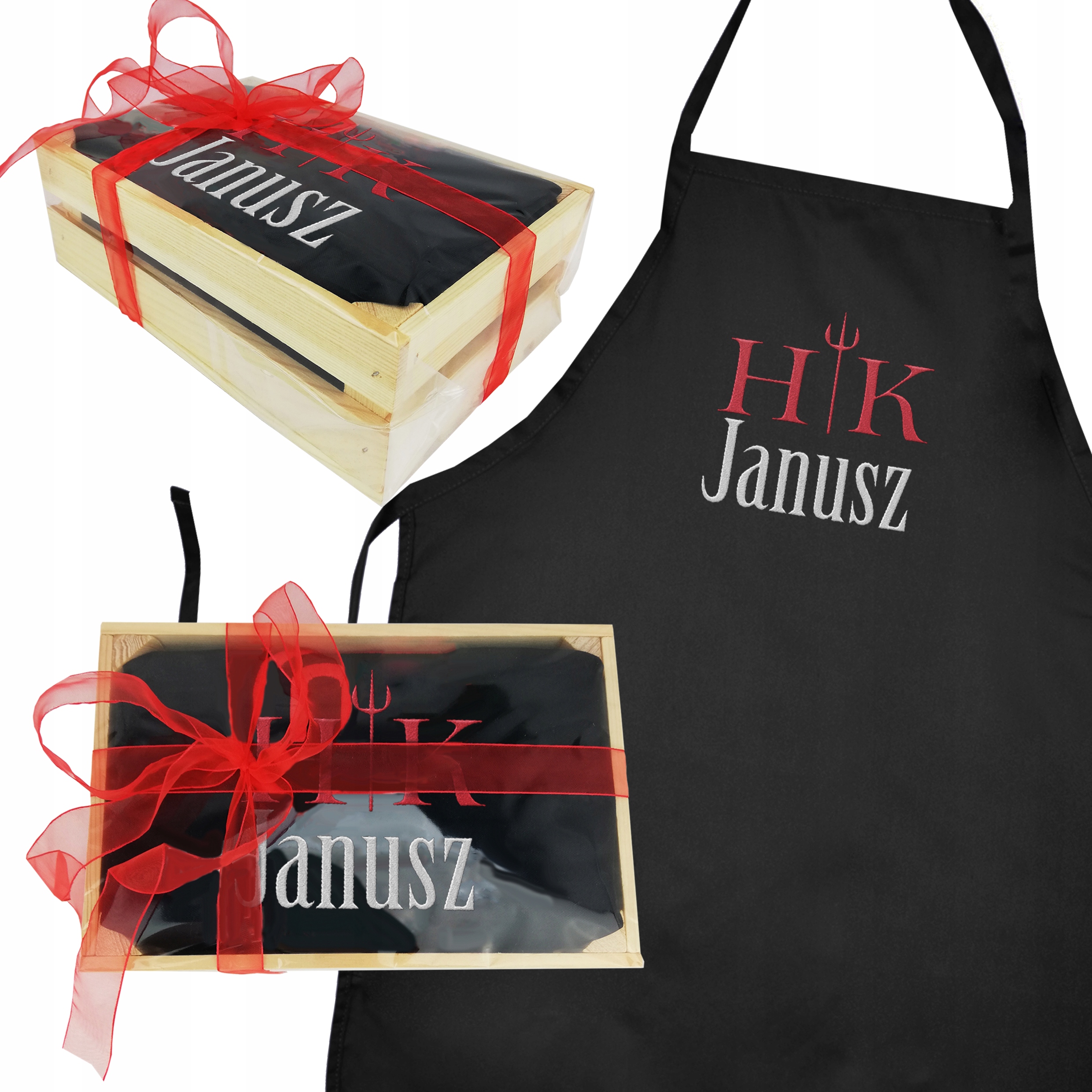 

Zestaw Fartuch Kuchenny Skrzynia Prezent Haft Imię