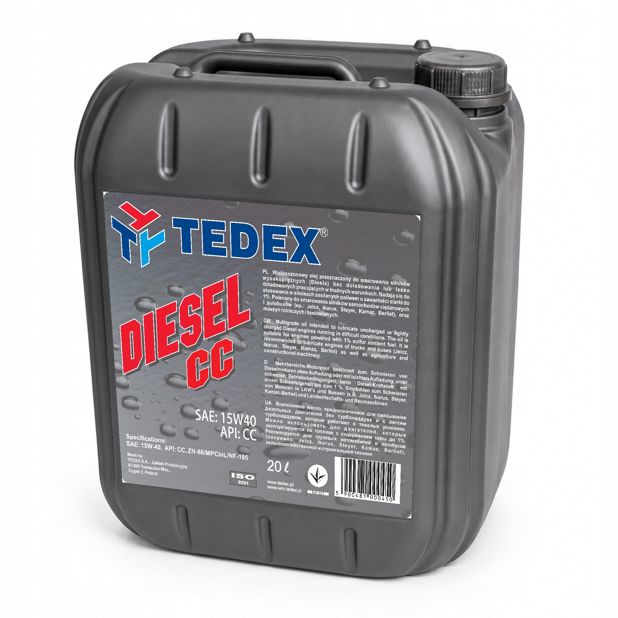 Olej silnikowy Tedex Diesel CC 15W-40 ciężarówki ciągniki 20L
