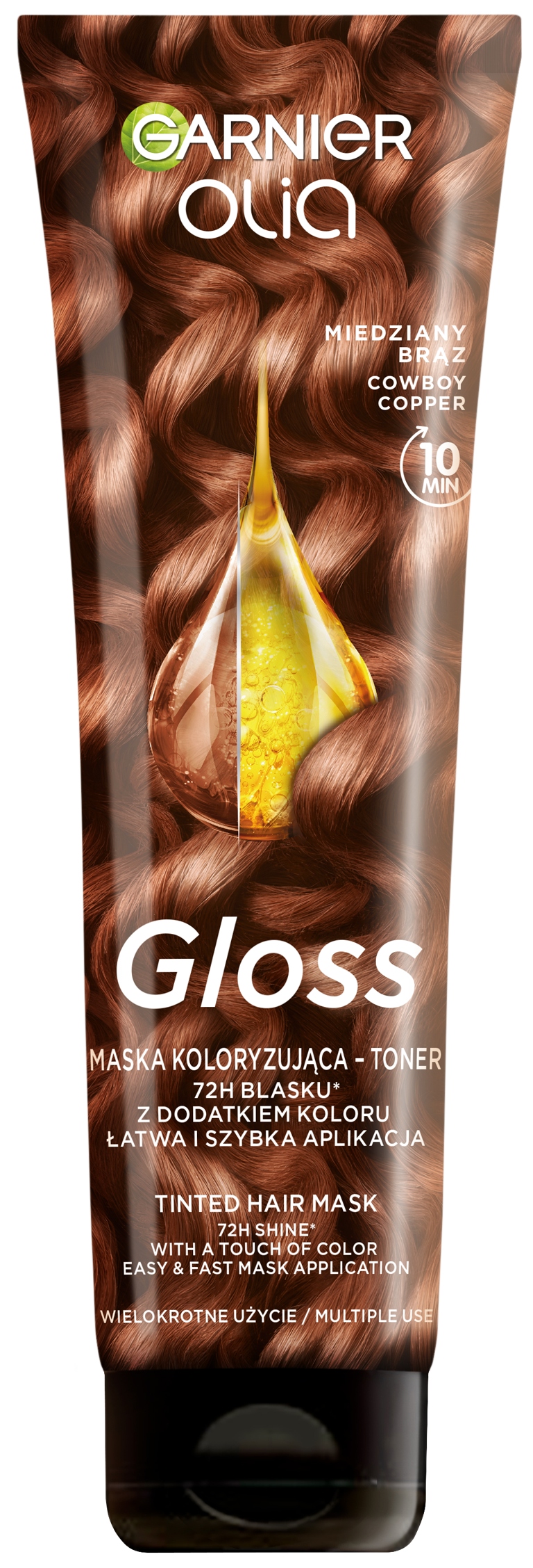 Olia Gloss barvicí maska-toner na vlasy Měděná hnědá 150 Ml