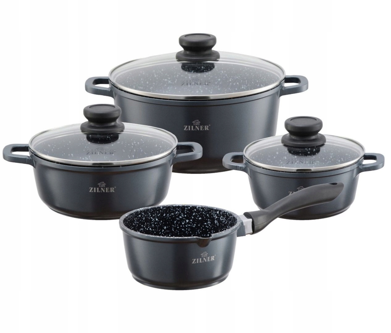 GARNKI MARMUROWE ZILNER MARBLE 7 EL. ZL-7026 Linia Premium