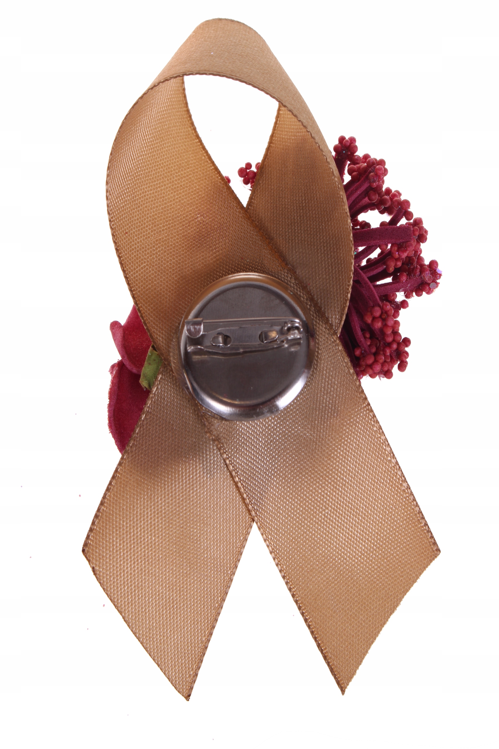 Kotylion przypinka bukiecik bal studniówka ślub Kolor dominujący bordowy