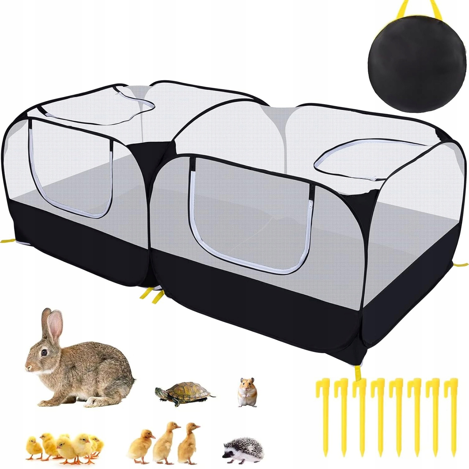 Levně Kotec Pro Zvířata Psa Kočku Králíka Do Domácnosti Skládací Ventilace 185*94*64 cm