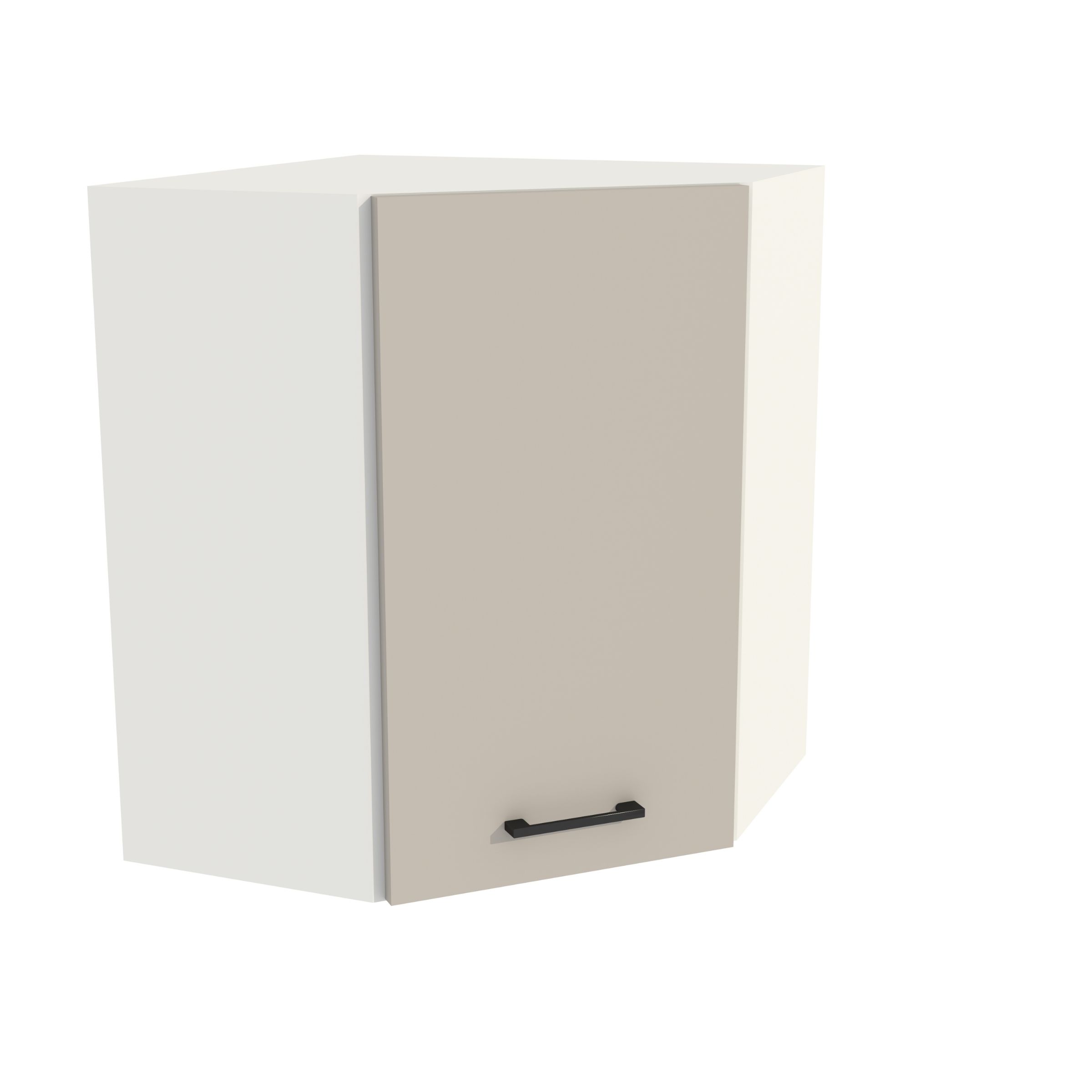 Horná rohová kuchynská skrinka 60/72 Capri korpus Biela predná časť Kašmír Mat