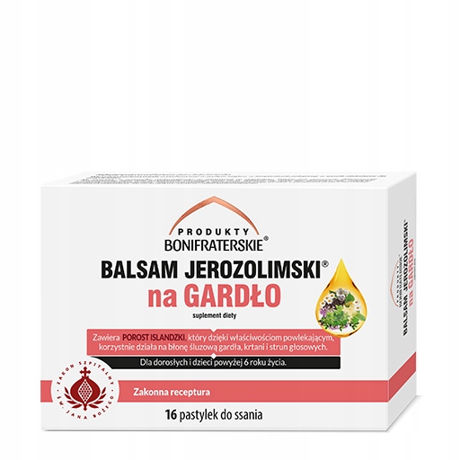 

Balsam Jerozolimski gardło pastylki Bonifraterskie